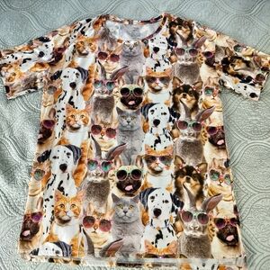 2/$30 Secret Treasures Sleepwear Crazy Cat Dog Pet Lover‎ Sleep Shirt Sz 2X-3X
